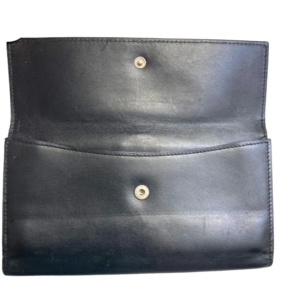 Gucci black leather vintage bling unisex wallet